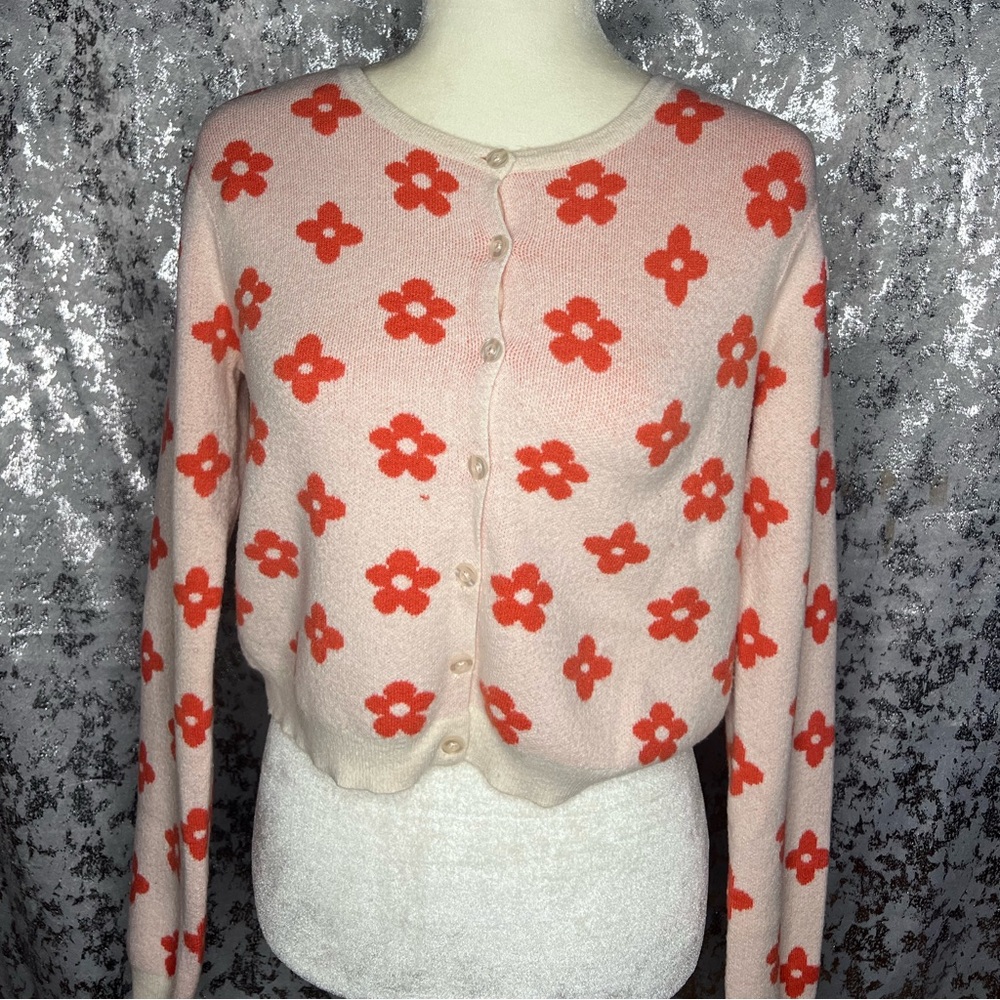 Orange Flower cardigan